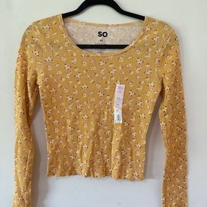 SO Flowers - Golden Orange Long Sleeve Top - XS